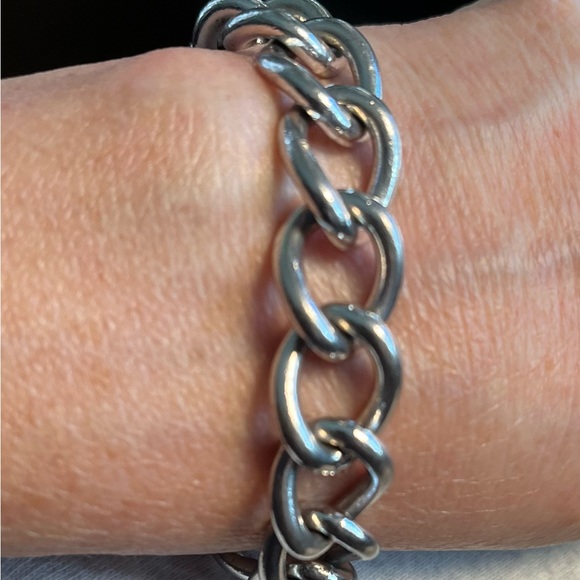 VINTAGE UNISEX STERLING SILVER CURB LINK BRACELET! - Picture 2 of 7